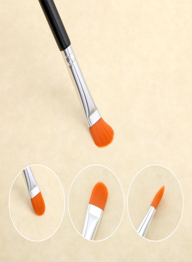 Qulkws 2 Pcs Extra Flat Round Brush Flat Eye Shadow Primer Applicator Brush for Blending Concealer Eyebrow Concealer Brushes Flats Makeup Brushes Eye Primer Base Makeup Tool Concealing Small Imperfection - Image 4